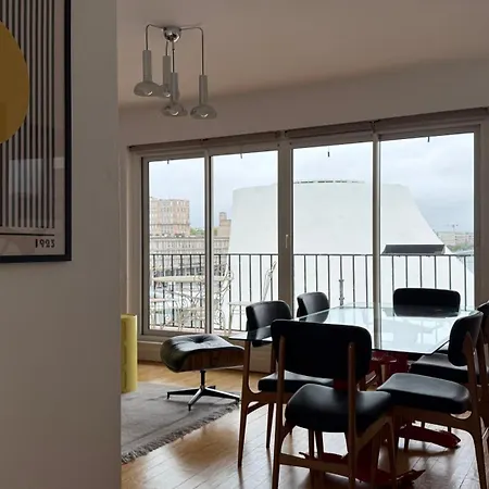 Au Design Retro Avec Ascenseur, Balcon Et Vue Panoramique 公寓 勒阿弗尔