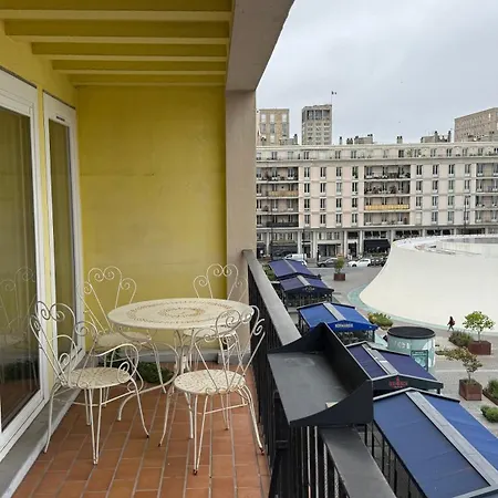 公寓 Au Design Retro Avec Ascenseur, Balcon Et Vue Panoramique 勒阿弗尔